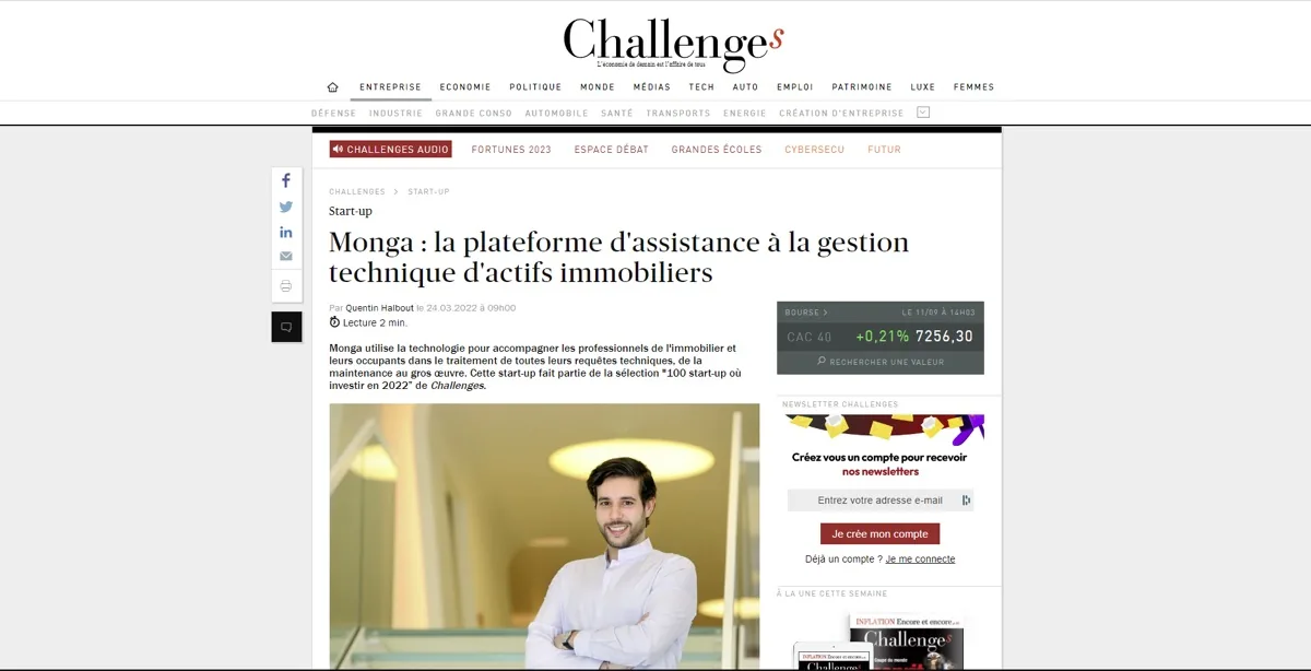 Monga x Challenges: Monga: the assistance platform for technical management of real estate assets