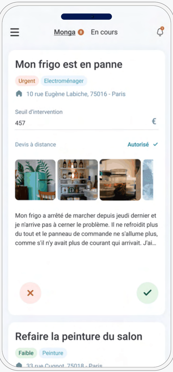 Monga App, interfaz del artesano en el móvil: misiones, presupuestos y citas